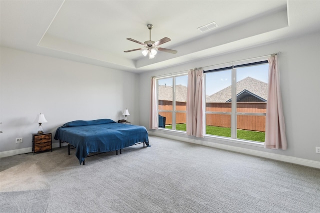 9521 Excursion Dr, Oak Point, TX 75068 - bedroom with a raised ceiling, carpet, multiple windows, and baseboards