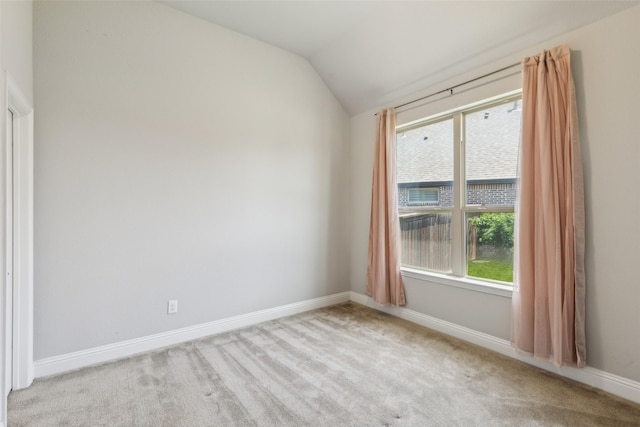 9521 Excursion Dr, Oak Point, TX 75068 - unfurnished room with vaulted ceiling, carpet, and baseboards