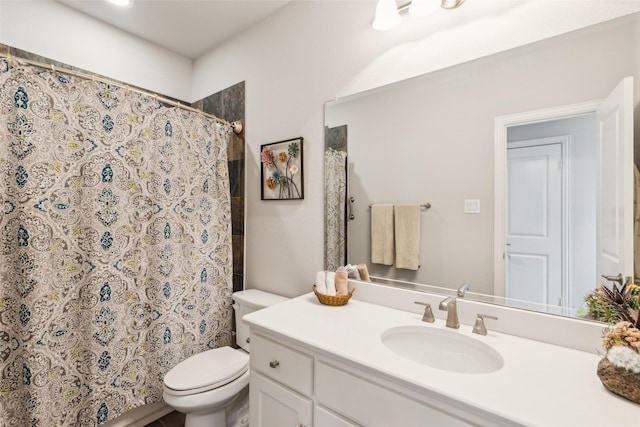 9521 Excursion Dr, Oak Point, TX 75068 - bathroom with toilet, vanity, and a shower with curtain