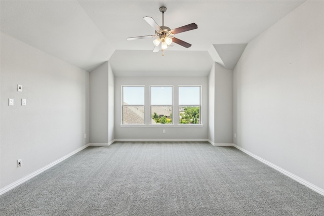 9521 Excursion Dr, Oak Point, TX 75068 - bonus room featuring carpet floors, vaulted ceiling, a ceiling fan, and baseboards