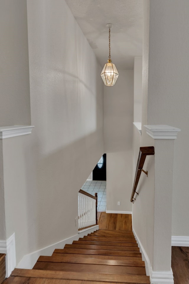 6813 Andress Dr, Fort Worth, TX 76132 - stairway featuring wood finished floors