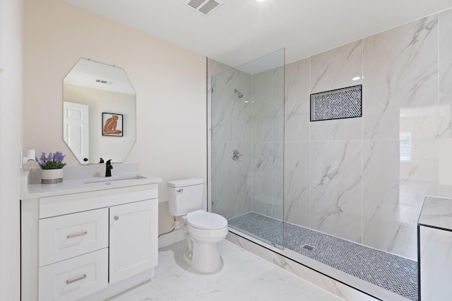 1006 Irene Dr, Mesquite, TX 75149 - full bathroom with toilet, marble finish flooring, a marble finish shower, and vanity
