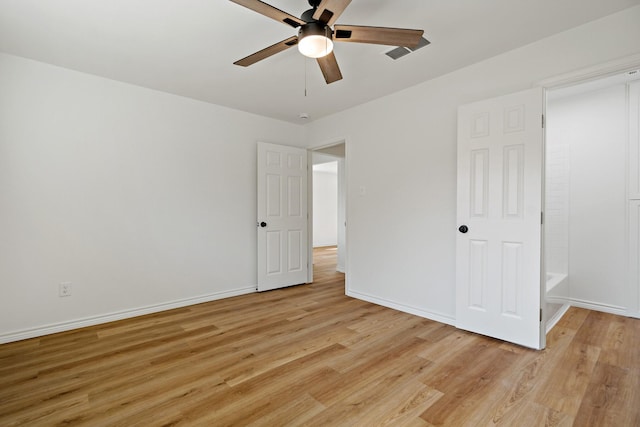 12816/12818 Pandora Dr, Dallas, TX 75238 - unfurnished bedroom with light wood-type flooring, baseboards, and ceiling fan