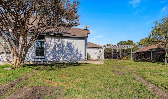 7129 Don Gomez Ln, Garland, TX 75043 - rear view of house featuring a pergola and roof with shingles