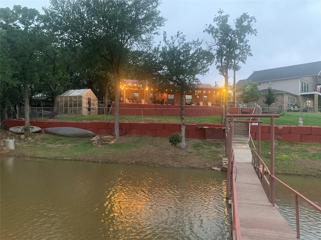 1026 County Road 1744, Chico, TX 76431 - dock area with an exterior structure and a water view