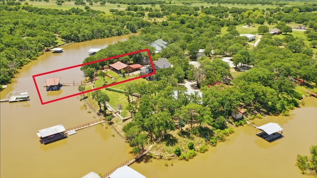 1026 County Road 1744, Chico, TX 76431 - aerial overview of property's location with property boundaries highlighted and a nearby body of water
