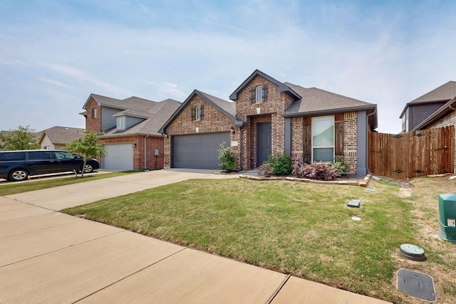 3817 Myrtle Way, Kaufman, TX 75142 - view of front of home with brick siding, driveway, an attached garage, and roof with shingles