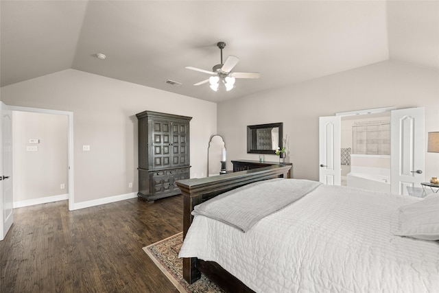 1009 Maida Vale, Haslet, TX 76052 - bedroom with vaulted ceiling, wood finished floors, a ceiling fan, and baseboards