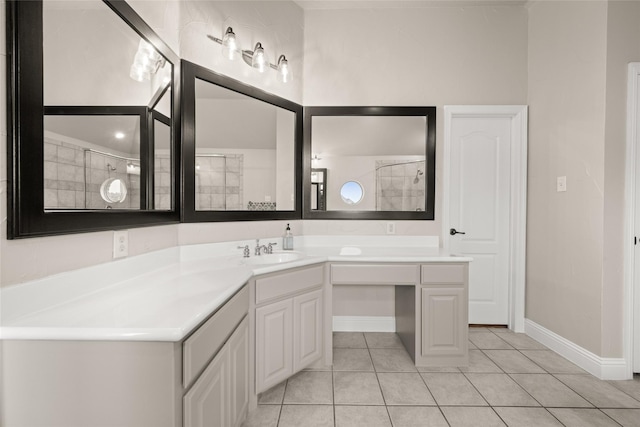 1009 Maida Vale, Haslet, TX 76052 - bathroom with vanity, tile patterned floors, and baseboards