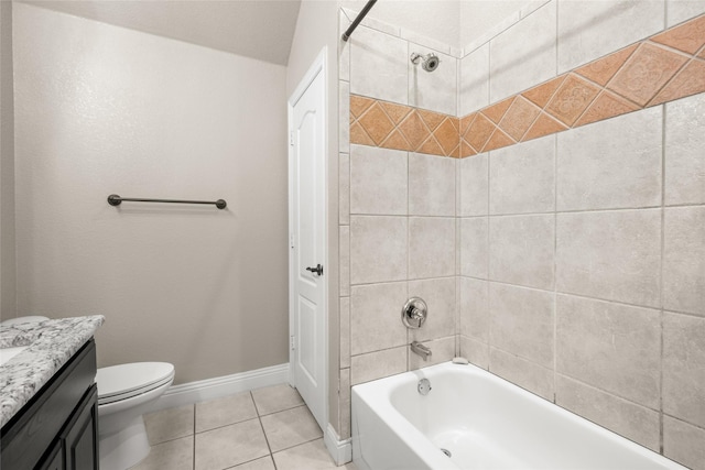 1009 Maida Vale, Haslet, TX 76052 - full bathroom featuring vanity, tile patterned floors, toilet, tub / shower combination, and baseboards