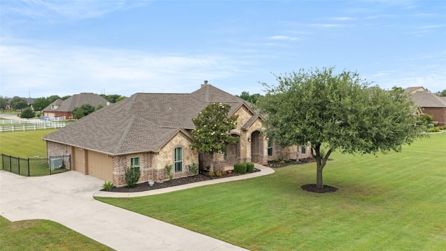 1009 Maida Vale, Haslet, TX 76052 - french country style house featuring roof with shingles, brick siding, concrete driveway, a garage, and stone siding