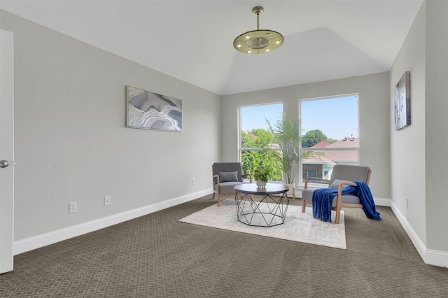 3925 Wisteria Ln, Haltom City, TX 76137 - sitting room with carpet floors and vaulted ceiling