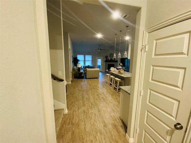 120 Black Alder Dr, Fort Worth, TX 76131 - corridor with light wood-type flooring and stairs