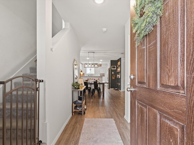 1359 Panorama Dr, Forney, TX 75126 - entryway featuring stairway, wood finished floors, and baseboards