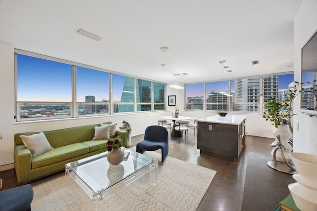 511 N Akard St Unit 1501, Dallas, TX 75201 - living area featuring a city view
