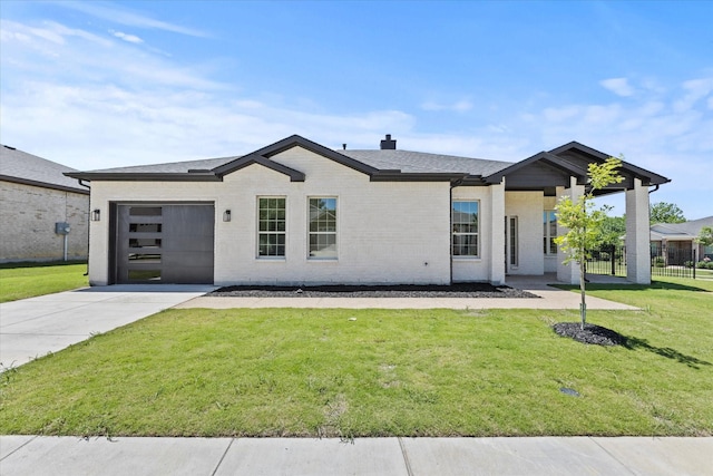 3725 Creek View Dr, Mckinney, TX 75071 - single story home featuring a garage, driveway, a front yard, and brick siding