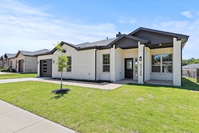 3725 Creek View Dr, Mckinney, TX 75071 - view of front facade featuring a garage, brick siding, driveway, and a chimney