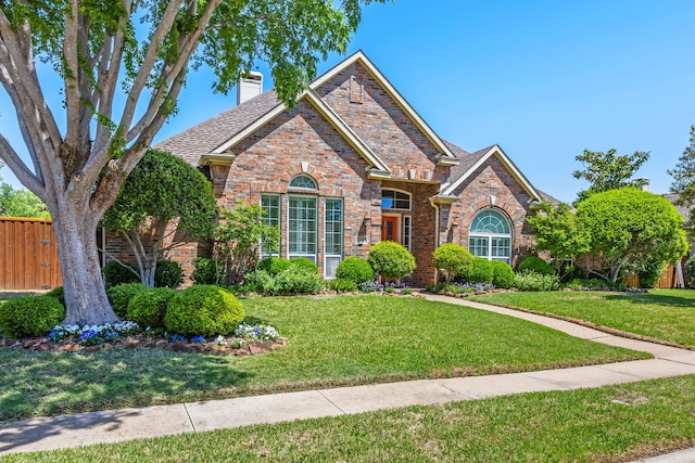 508 Wellington Rd, Coppell, TX 75019 - traditional home featuring a chimney and brick siding