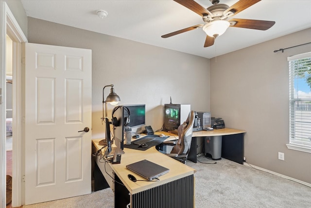 14065 Tanglebrush Trl, Fort Worth, TX 76052 - office with light colored carpet and a ceiling fan