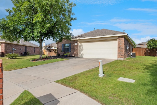14065 Tanglebrush Trl, Fort Worth, TX 76052 - ranch-style house with brick siding, cooling unit, concrete driveway, and an attached garage