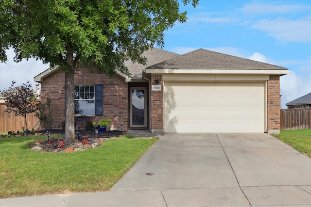 14065 Tanglebrush Trl, Fort Worth, TX 76052 - single story home featuring a garage, brick siding, concrete driveway, and a shingled roof