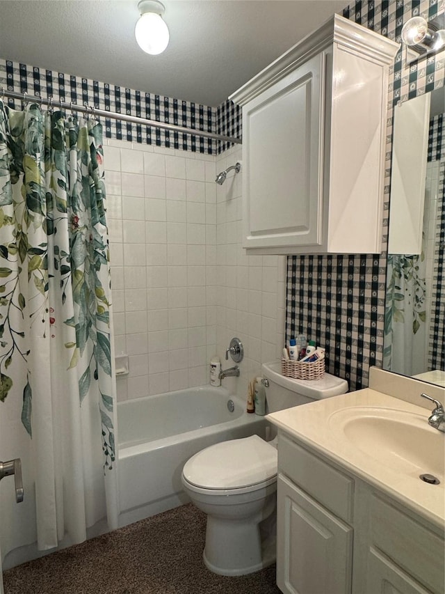 135 Freedom Ct, Rockwall, TX 75032 - bathroom with shower / tub combo, vanity, and toilet