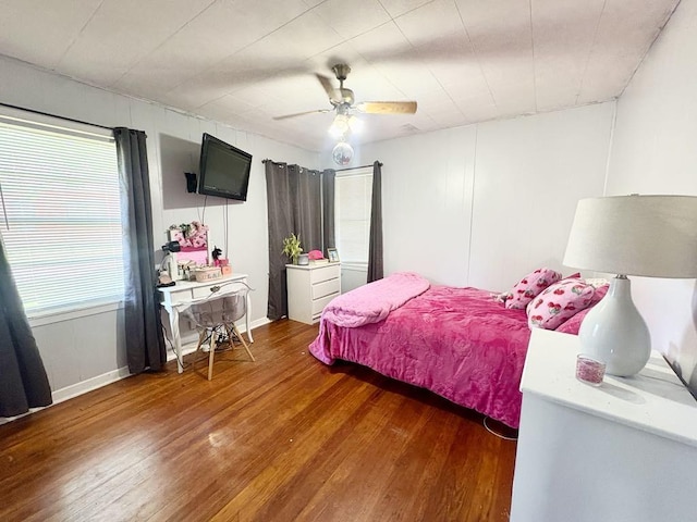 1103 Albert Broadfoot St, Bonham, TX 75418 - bedroom with hardwood / wood-style flooring and a ceiling fan