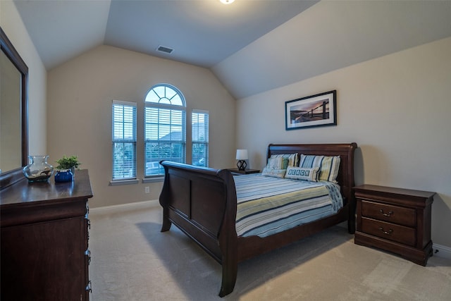 611 Southwestern Dr, Rockwall, TX 75087 - bedroom featuring lofted ceiling, light colored carpet, and baseboards