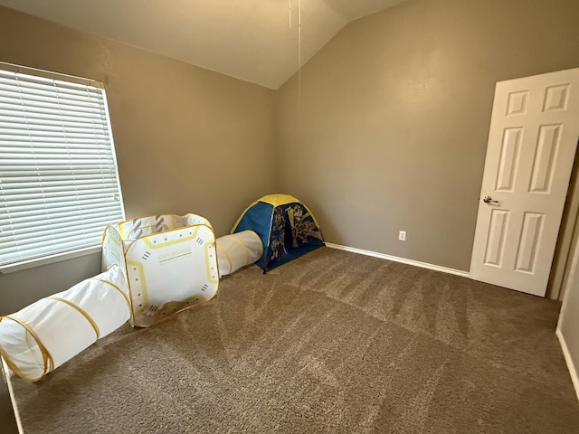 544 Bent Oak Dr, Fort Worth, TX 76131 - miscellaneous room featuring vaulted ceiling, carpet floors, and baseboards