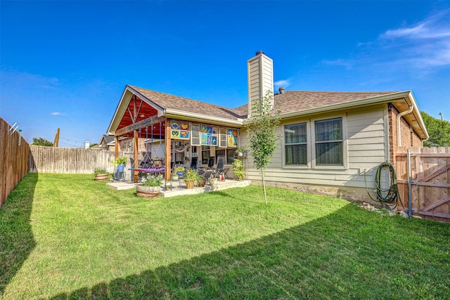 544 Bent Oak Dr, Fort Worth, TX 76131 - back of property with a chimney and a patio area
