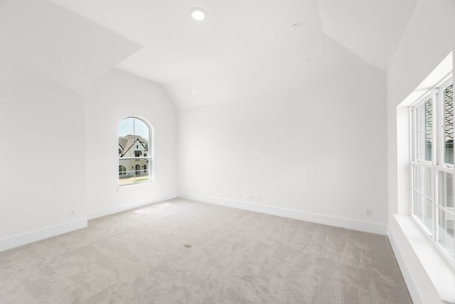 1758 Cousins Trl, Frisco, TX 75034 - additional living space featuring vaulted ceiling, light carpet, and baseboards