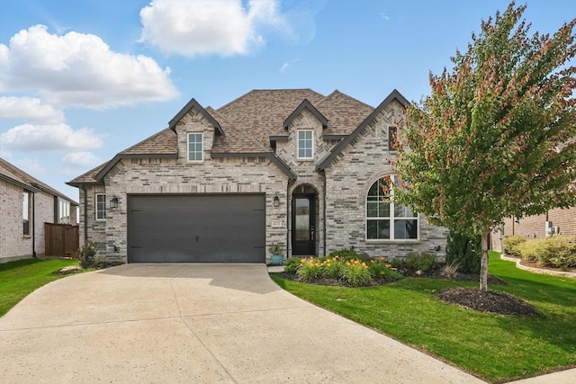 4121 Crossroads Ct, Oak Point, TX 75068 - view of front facade with driveway, an attached garage, and brick siding