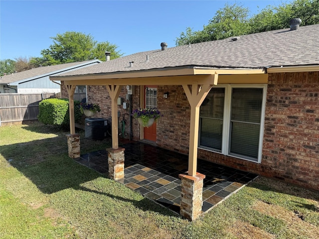 553 Oldbridge Dr, Allen, TX 75002 - view of patio featuring central AC unit