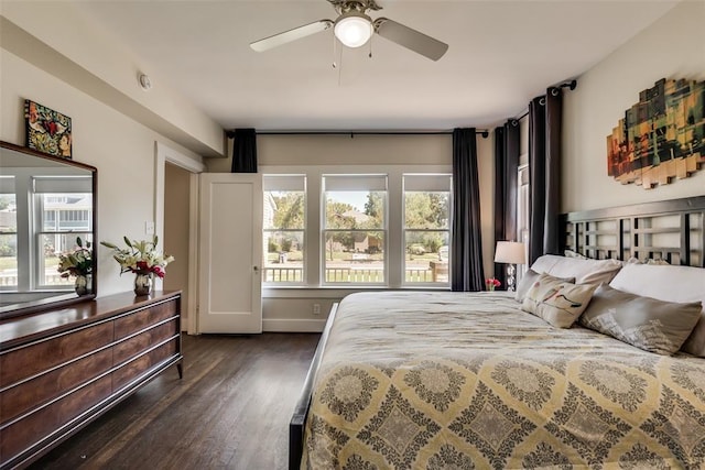 803 Woodlawn Ave Full Bldg, Full Bldg, Dallas, TX 75208 - bedroom featuring dark wood-type flooring, baseboards, and a ceiling fan