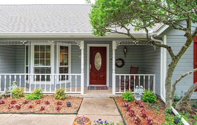 521 Crestridge Rd, Heath, TX 75032 - property entrance featuring covered porch and a shingled roof