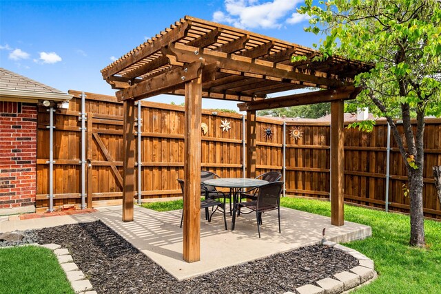 6706 Trumpet Dr, Rowlett, TX 75089 - view of patio with a gate and a pergola