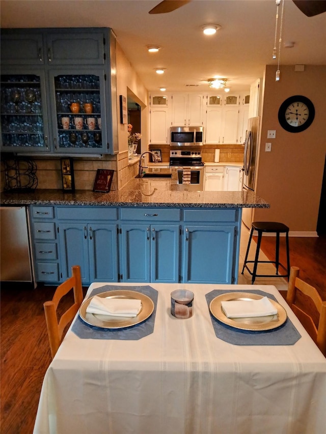 650 Sp Terry Rd, Belton, TX 76513 - dining room featuring dark wood finished floors and recessed lighting