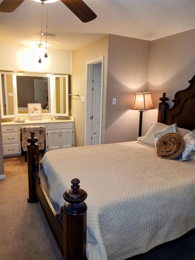 650 Sp Terry Rd, Belton, TX 76513 - bedroom with light carpet, ensuite bathroom, and a sink