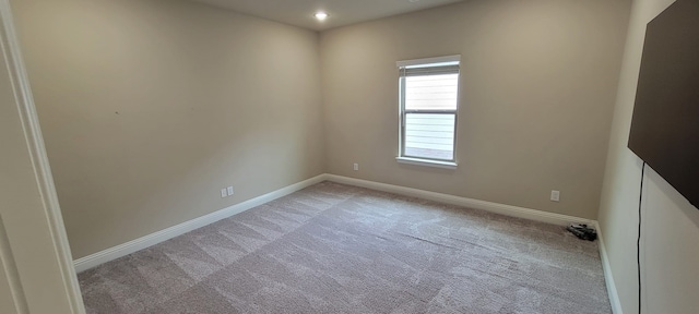 3805 Bentley Dr, Bedford, TX 76021 - spare room with light carpet, baseboards, and recessed lighting