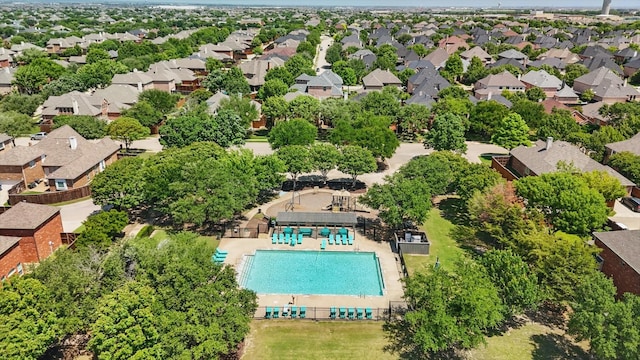 12303 Blue Ridge Dr, Frisco, TX 75033 - aerial perspective of suburban area with a pool