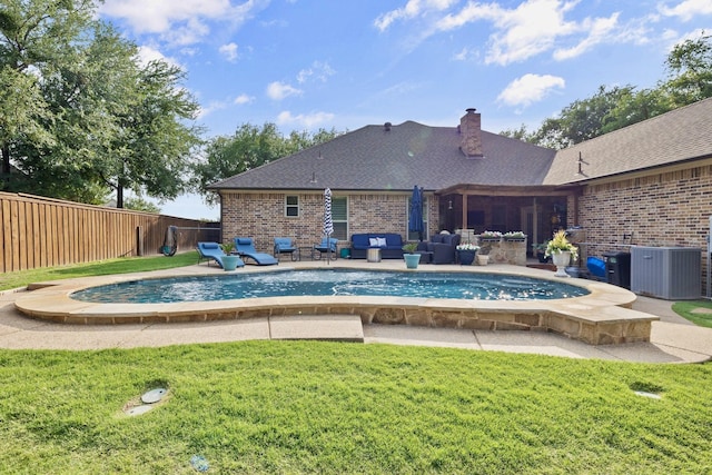436 Valley View Ct, Aledo, TX 76008 - view of swimming pool with central air condition unit