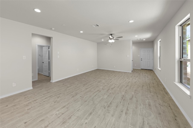 3105 Sedge Grass Dr, Melissa, TX 75454 - spare room with recessed lighting, light wood finished floors, and ceiling fan