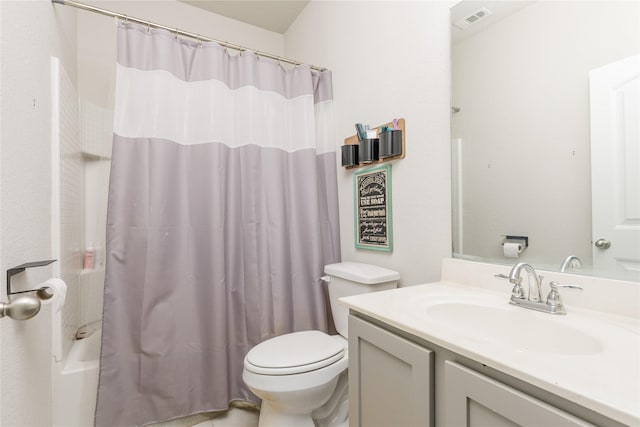 1909 Outpost Creek Ln, Aubrey, TX 76227 - full bathroom featuring vanity, toilet, and shower / tub combo with curtain