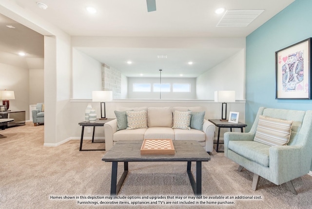1206 Hawk St, Wylie, TX 75098 - living area featuring carpet, recessed lighting, and baseboards
