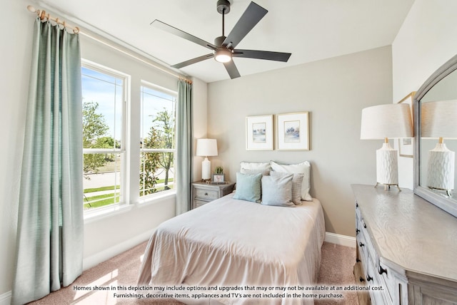 1206 Hawk St, Wylie, TX 75098 - bedroom with light colored carpet, baseboards, and ceiling fan