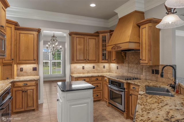 2549 Bloomfield Ln, Haughton, LA 71037 - unfurnished living room with ceiling fan, crown molding, tile patterned floors, baseboards, and a stone fireplace