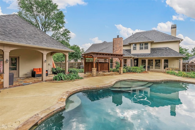 2549 Bloomfield Ln, Haughton, LA 71037 - view of swimming pool featuring a pergola and a patio
