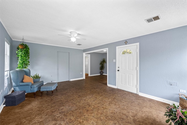 3801 Fort Ave, Waco, TX 76710 - unfurnished room with a ceiling fan, tile patterned floors, baseboards, and a textured ceiling