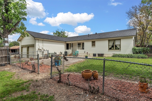3801 Fort Ave, Waco, TX 76710 - rear view of property with an attached garage, roof with shingles, and a gate