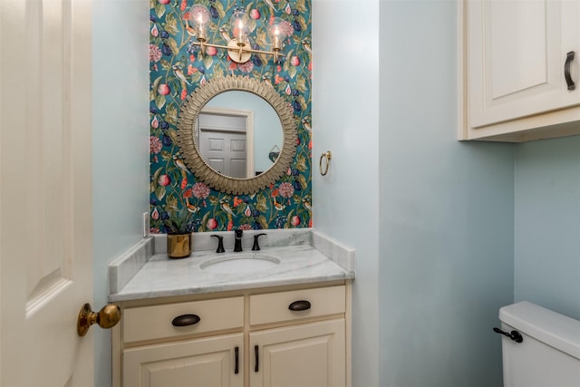 2203 Glen Helen Cir, Carrollton, TX 75007 - half bathroom with vanity and toilet